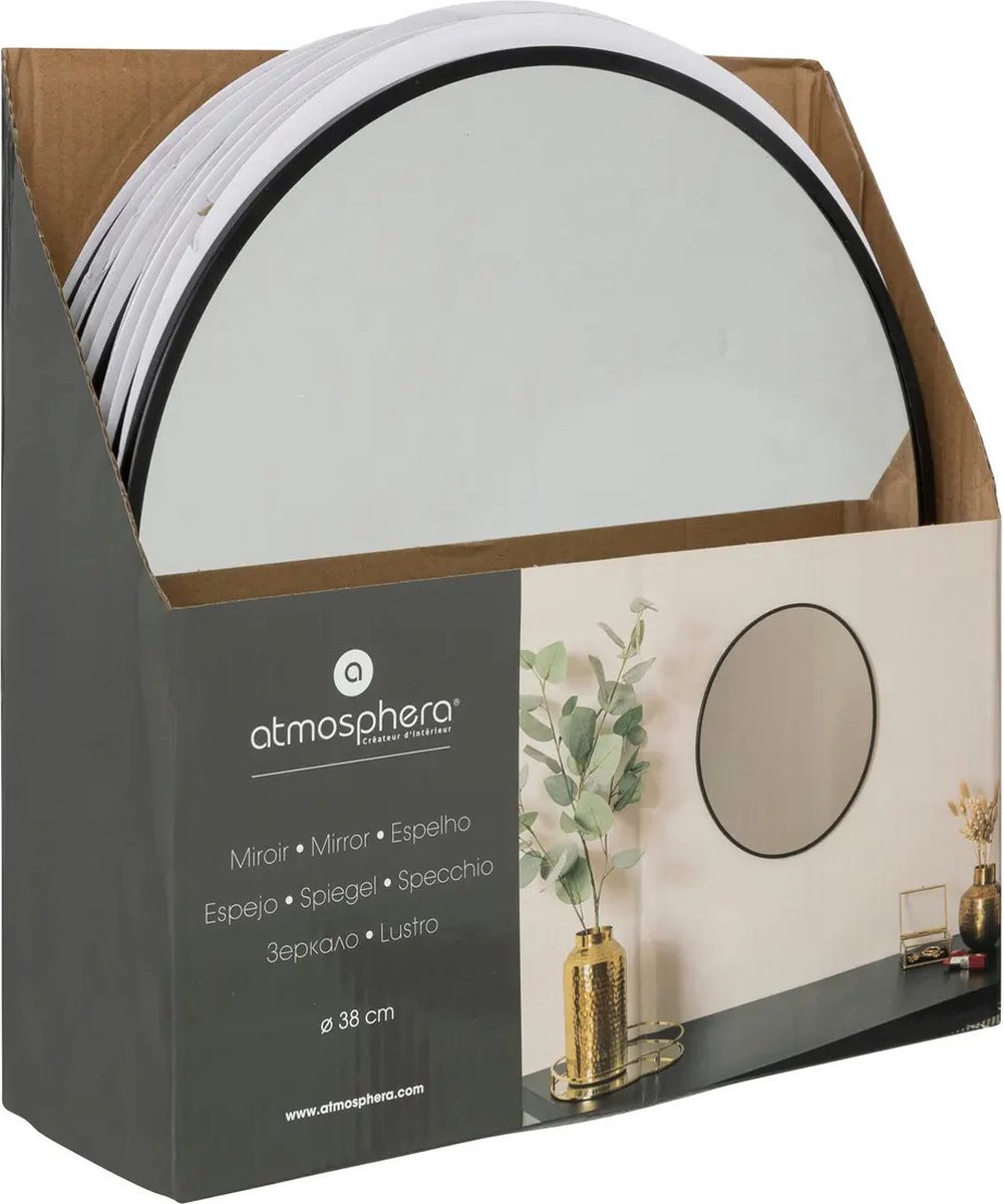 Atmosphera Spiegel/wandspiegel - Dia 38 cm - zwart - afbeelding 3