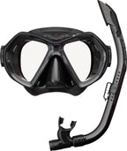 ReefTourer Snorkelset Volwassenen - Hypoallergene siliconen duikbril met snorkel, premium snorkelmasker twee vensters - Zwart - RC-0107 BKBK - afbeelding 5
