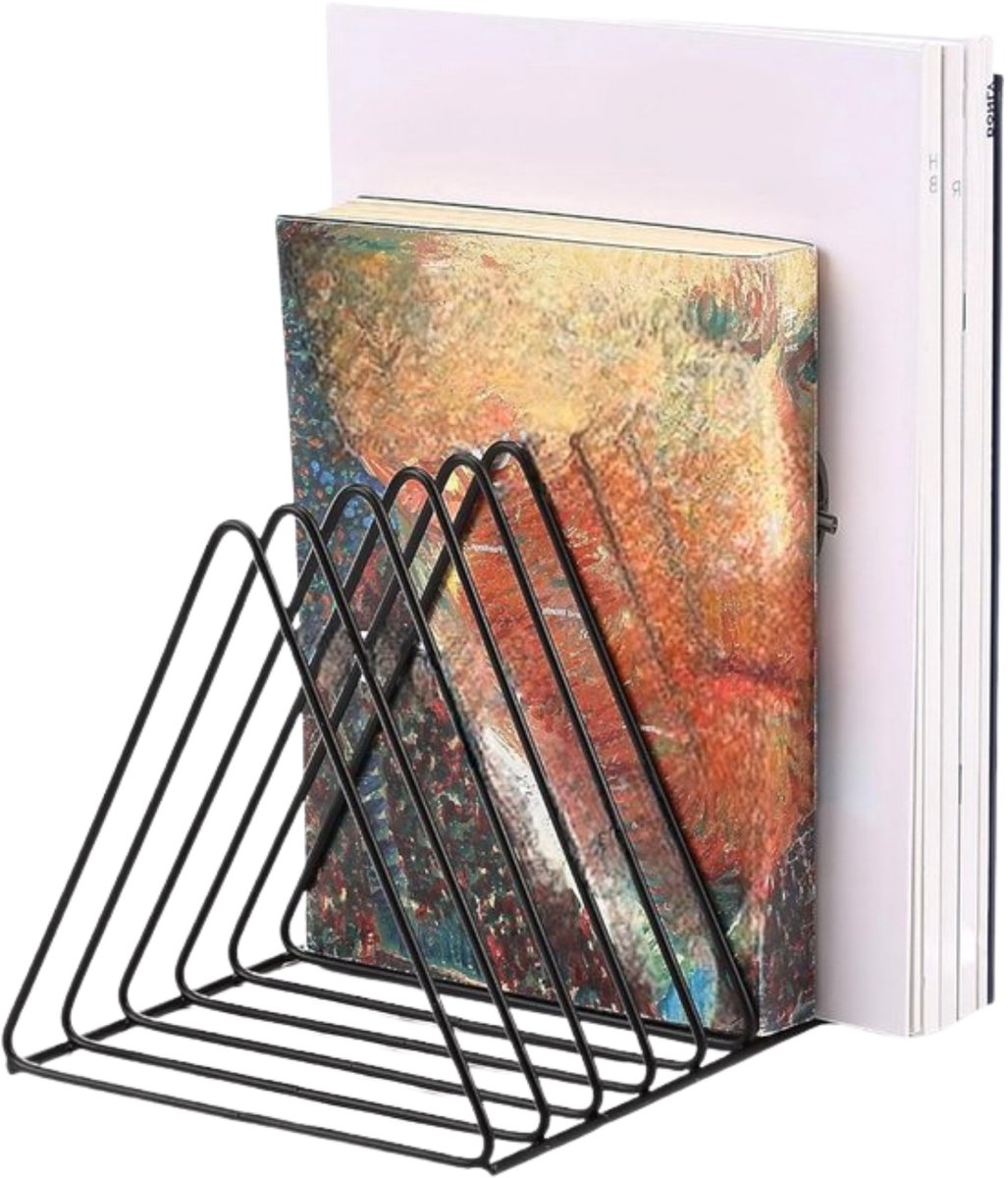 LP Opbergsysteem - Zwart - Elpee Opbergrek - Platenrek van Metaal - Opbergrek LP - Vinyl OpbergSysteem - 50 tot 60 Platen - Bordenstandaard - Boekenstandaard - afbeelding 1