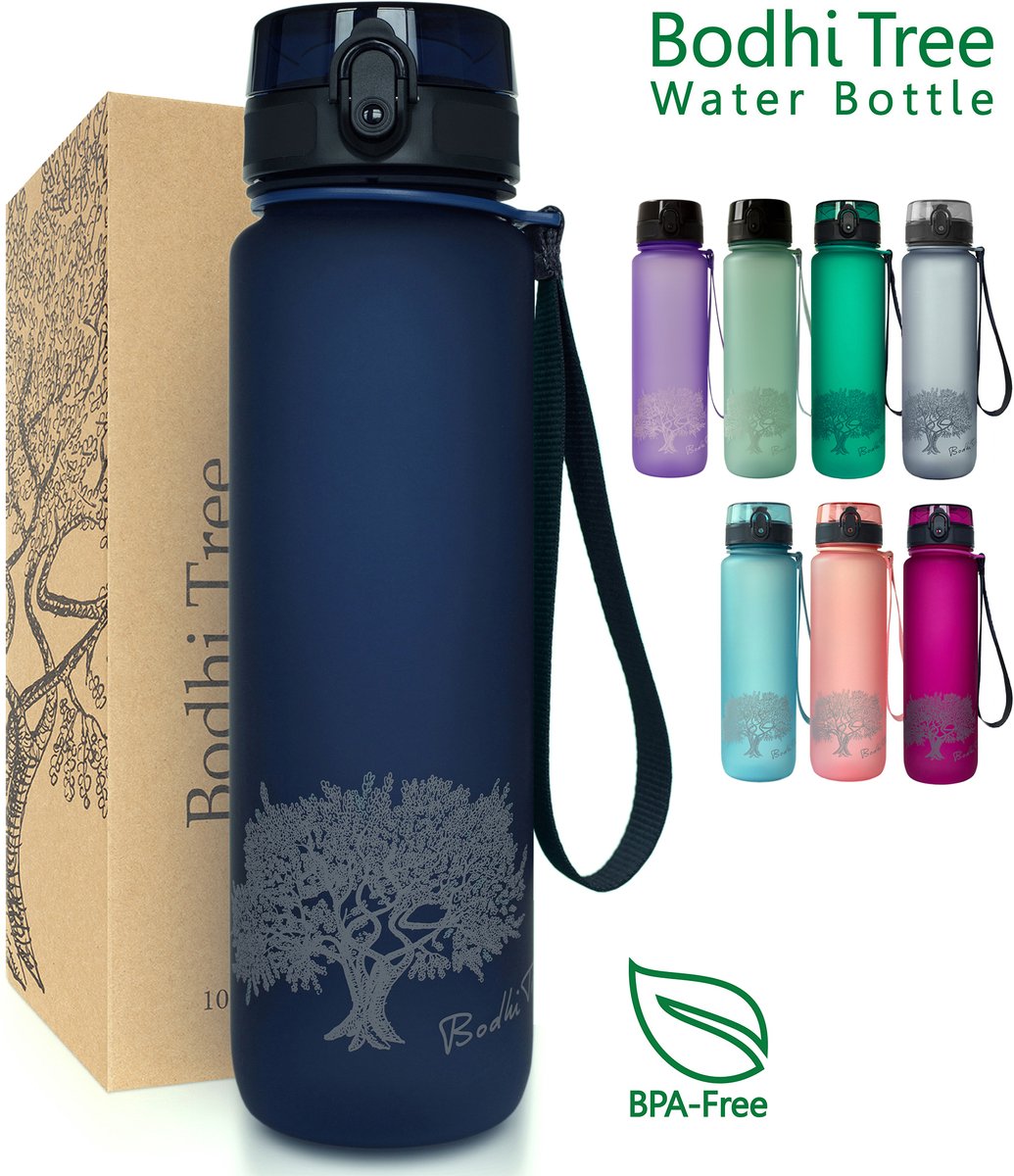Bodhi Tree® Waterfles 1 Liter - Drinkfles met Fruit Filter - 100% Lekvrij - afbeelding 1