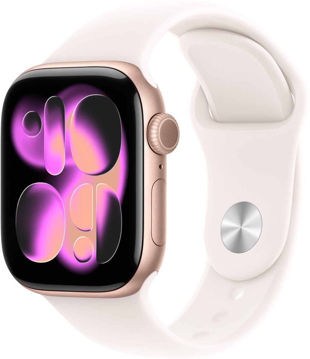 Apple Watch 11 - Wifi - 42mm - Rose Goudkleurig Aluminium Case with Light Blush Sport Band - S/M - afbeelding 3