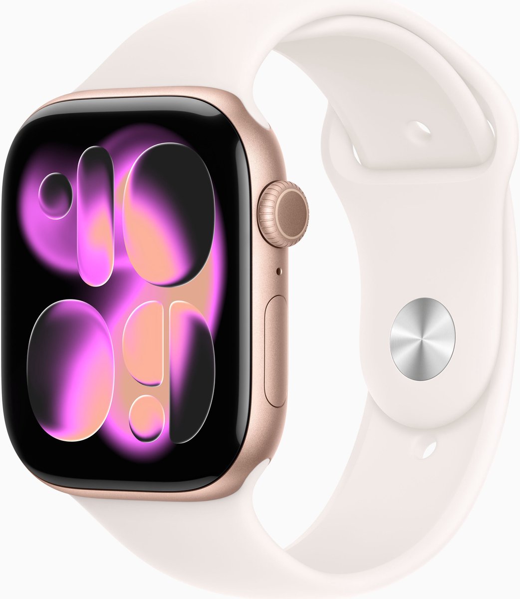 Apple Watch 11 - Wifi - 42mm - Rose Goudkleurig Aluminium Case with Light Blush Sport Band - S/M - afbeelding 1