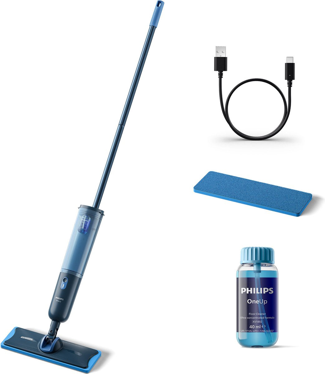 Philips OneUp Elektrische Dweil 3000 series XV3101/01 - Dweilsysteem - Vloerreiniger - Vuil water opzuigen - 1 stand - 50min dweilen - Geen emmer nodig - afbeelding 1