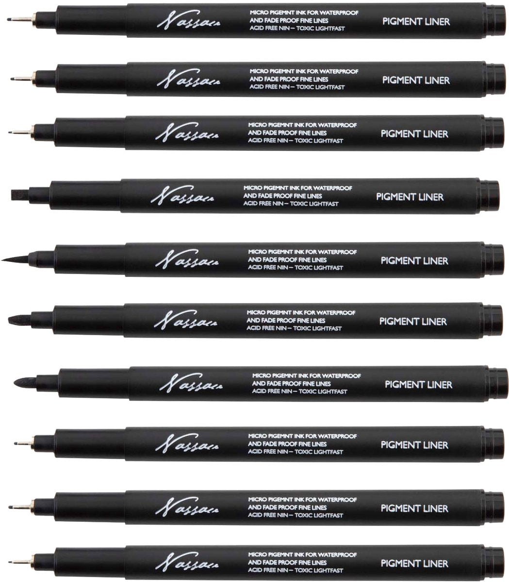 Fineliners Zwart en Brush Pen Set - Pennen, Tekeningen en Schetsen, Fineliner Set, Tekenpennen, Drawing Set - afbeelding 3