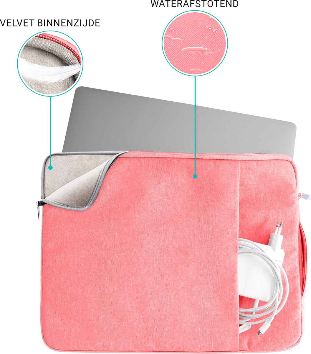Coverzs Luxe Laptoptas - 14 inch - Roze - afbeelding 3