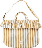 Wildride® Schoudertas met Ruches - Stijlvolle Damestas van Gerecycled Katoen - Shopper - Beige Streep - afbeelding 1