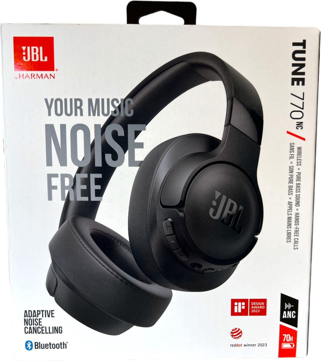 JBL Tune 770NC - Draadloze over-ear koptelefoon - Noise Cancelling- Zwart - afbeelding 3