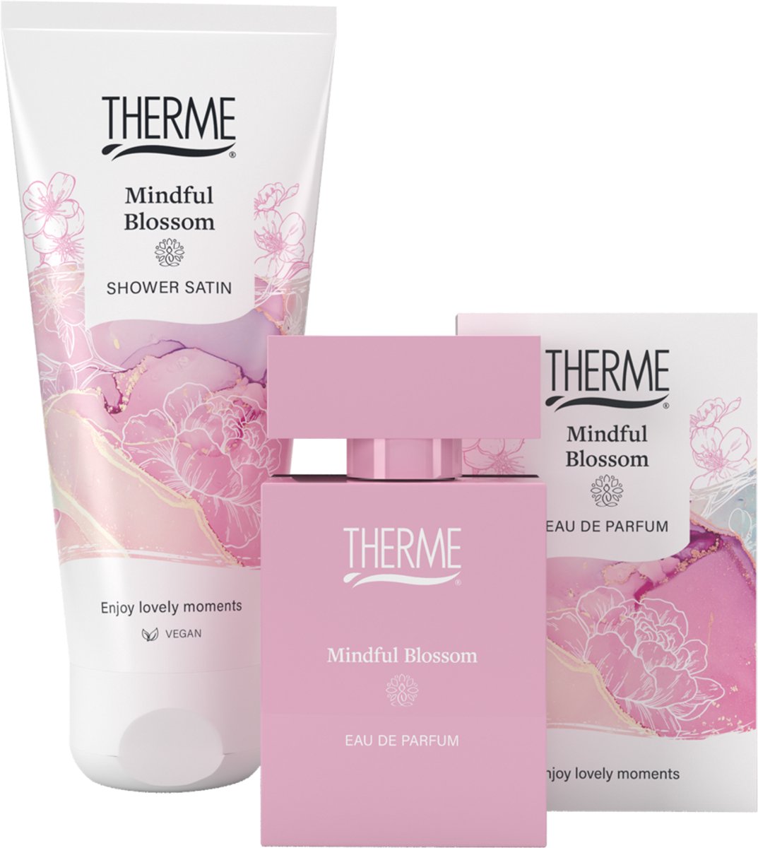 THERME Mindful Blossom Perfume Gift Set - geschenkset - Eau de Parfum 30 ml+Shower Satin 200 ml - afbeelding 2