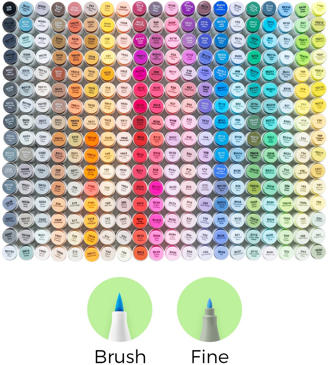 Ohuhu - Honolulu B Brush & Fine - Alcohol Art Markers - 320 kleuren - afbeelding 2