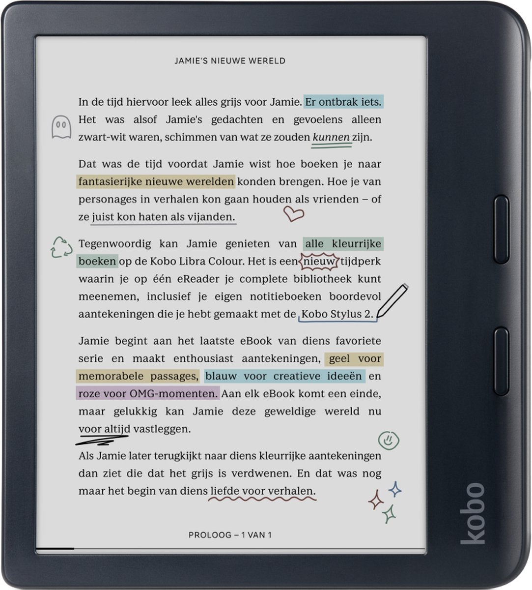 Kobo Libra Colour - E-reader - 7 inch kleurenscherm - 32GB - Luisterboeken - Zwart - afbeelding 1