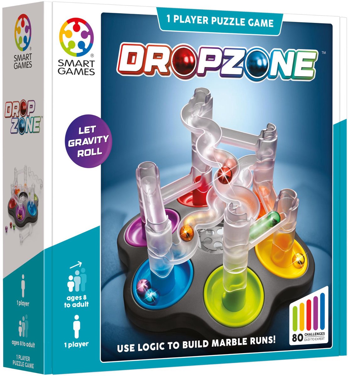 SmartGames Dropzone - Logisch Denkspel & Knikkerbaan - 80 Educatieve Bouwuitdagingen - Solospel - Vanaf 8 Jaar - afbeelding 1