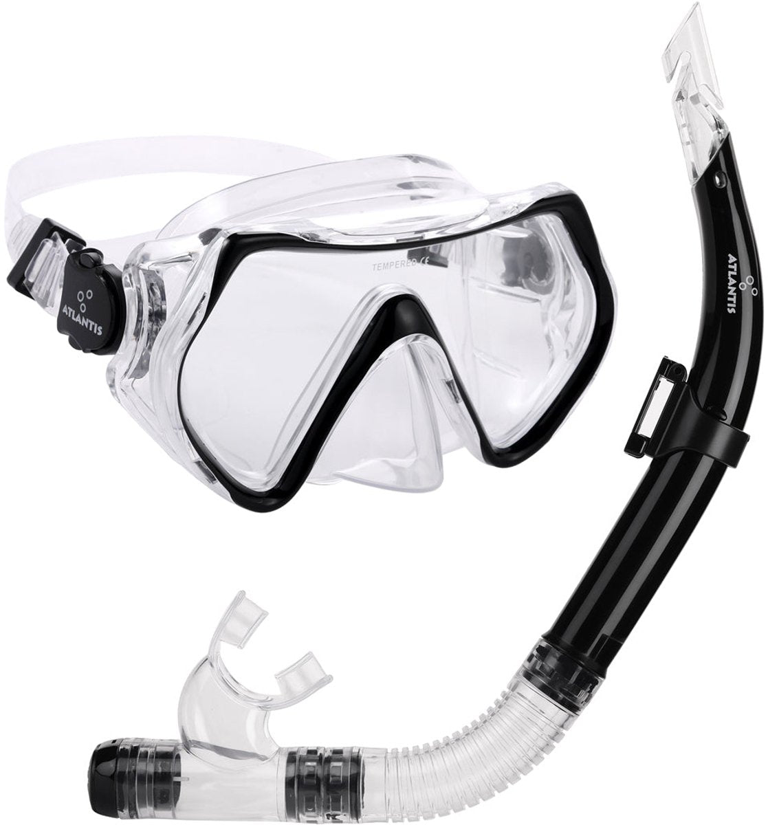 Atlantis Hawaï Combo - Snorkelset - Duikbril - Snorkel - Volwassenen - Zwart - afbeelding 1