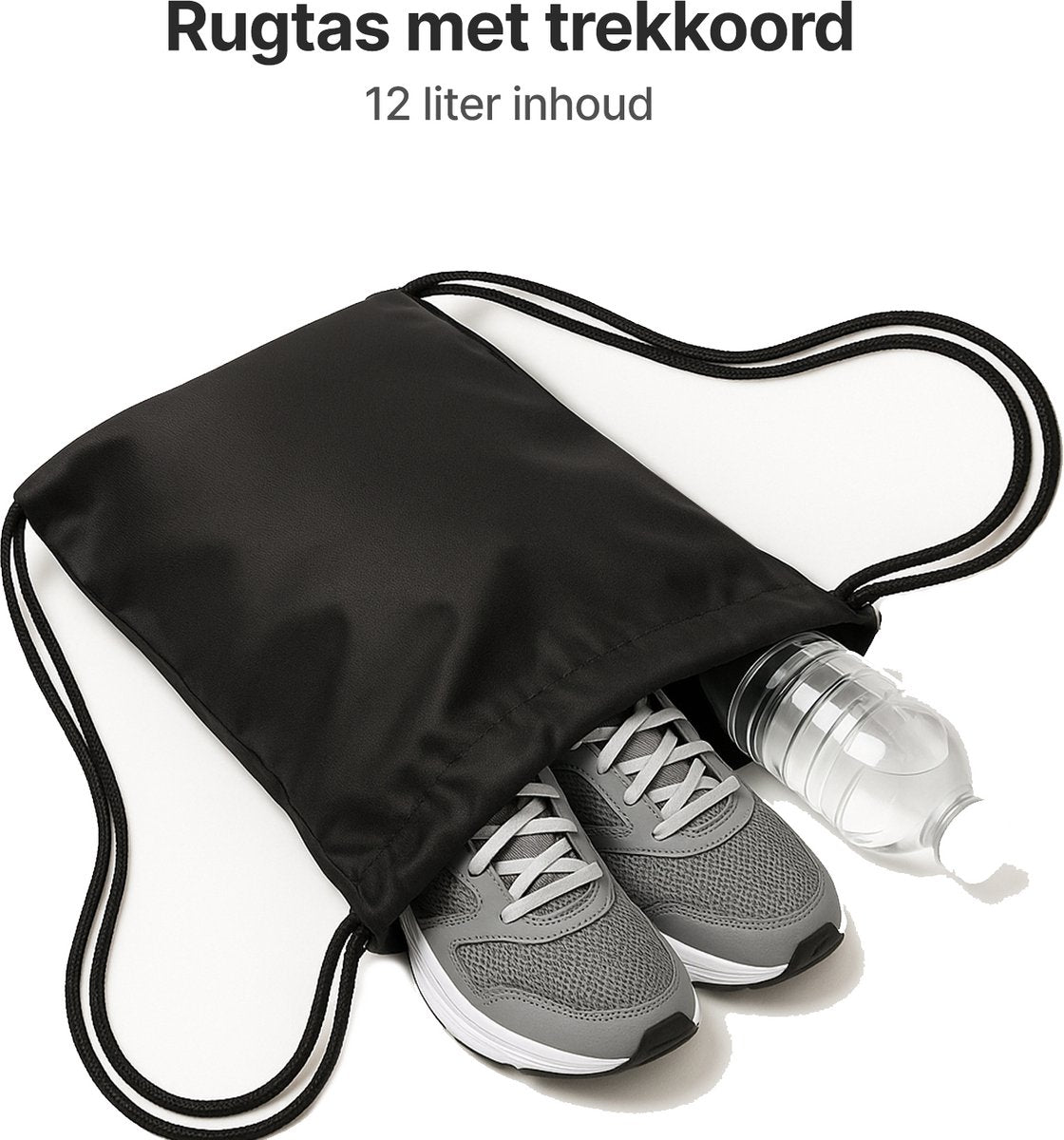 Ecorare - Gymtas Zwart - Waterafstotend - Hoge kwaliteit - 12 liter rugtas - Rugzak geschikt voor alle leeftijden - afbeelding 2