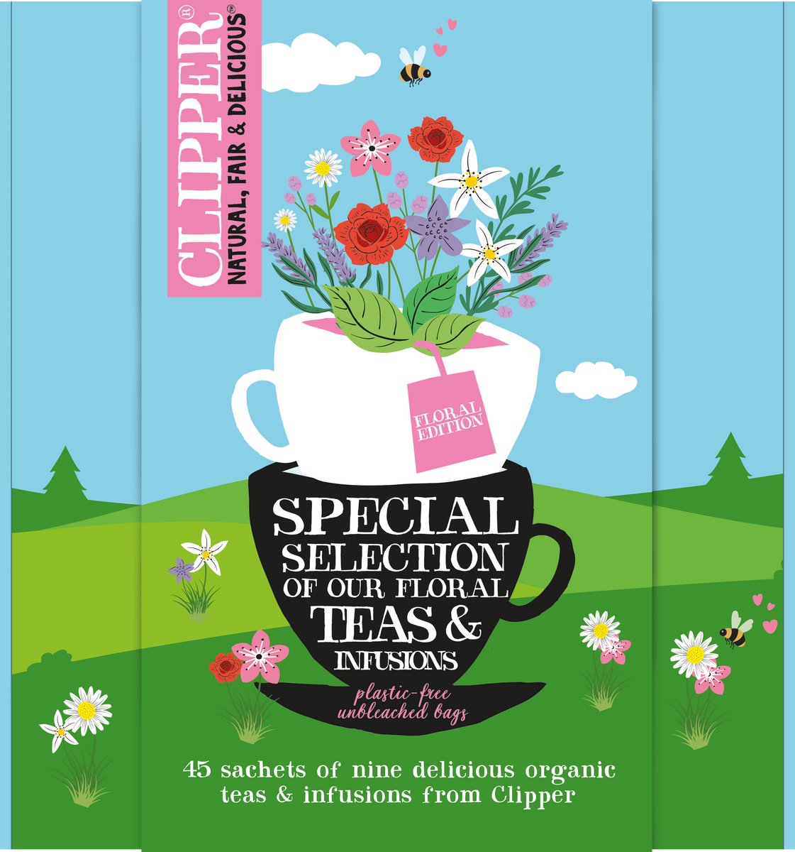 Clipper Thee Cadeaupakket - Biologische Kruidenthee - Floral Giftbox met 9 heerlijke smaken - afbeelding 1
