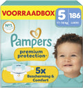 Pampers Premium Protection Maat 5 - 186 Luiers - 11kg-16kg - Voorraadbox - afbeelding 1