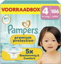Pampers Premium Protection Maat 4 - 186 Luiers - 9kg-14kg - Voorraadbox - afbeelding 1