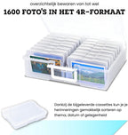 Somstyle Foto & Knutsel Organizer voor 1600 4R Foto's - 38 x 30 CM - Kleurgecodeerde Opbergbox - Opbergdoos met 16 Cassettes - Transparant - afbeelding 2