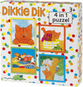 Dikkie Dik puzzel 4 in 1 educatief peuter speelgoed - kinderpuzzel 4x6x9x16 stukjes leren puzzelen - cadeautip puzzel 3 jaar en ouder - Bambolino Toys - afbeelding 1