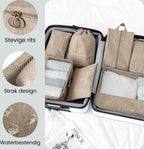 Packing cubes set 7-delig - organizer voor koffer en backpack - beige - afbeelding 5