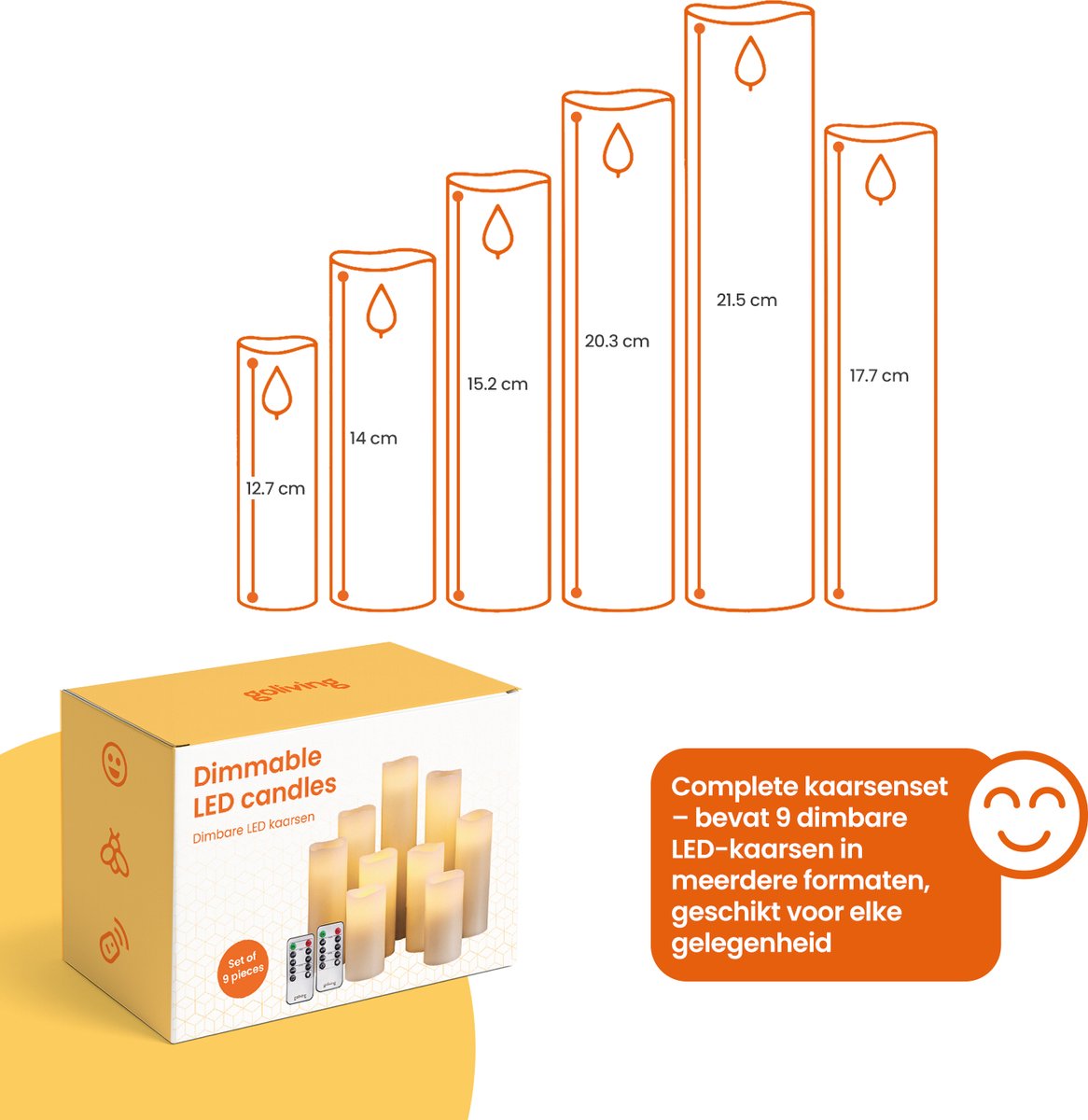 Goliving Led Kaarsen Met Afstandsbediening - Ø5,5 cm - Dimbaar - afbeelding 2