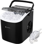 KitchenBrothers IJsblokjesmachine - 1.2L - 12kg/24 uur - IJsblokjesmaker - IJsschep - Draagbaar – Zelfreinigingsfunctie - Zwart - afbeelding 1