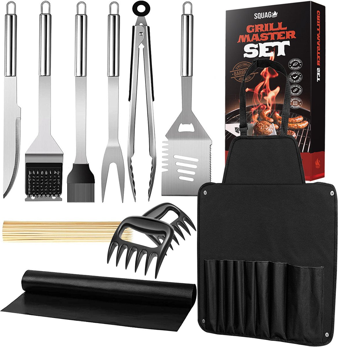 Squago BBQ Accessoires XXL Set met Schort - afbeelding 1
