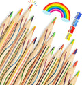 Partizzle 30x Regenboog Kleurpotloden Set - Potlood Uitdeelcadeautjes - Sinterklaas / Back To School Cadeau - Grabbelton Knutselen Traktatie Cadeautjes - Creatief Leren Tekenen & Kleuren - Voor Kinderen en Peuters / Volwassenen - afbeelding 1