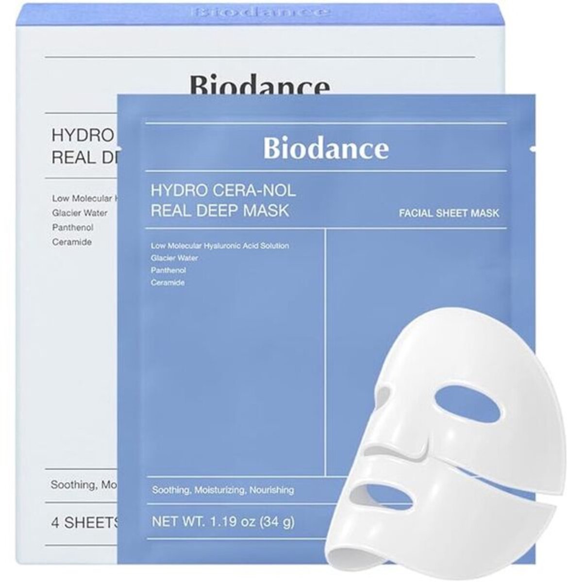 Biodance Real Deep - Gezichtsmasker - Hydro Cera-Nol - 4 Stuks - afbeelding 1