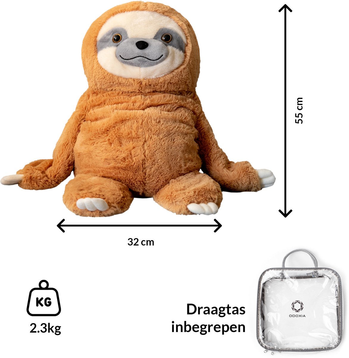 Verzwaringsknuffel Luiaard 2,3 KG - Weighted Stuffed Animal Sloth - Verzwaringsknuffel Volwassenen -Verzwarings Knuffel - Antistress Knuffel - Verzwaringsknuffel Kind Therapeutisch Speelgoed, Machinewasbaar - Stressverlichting en Focus - afbeelding 5