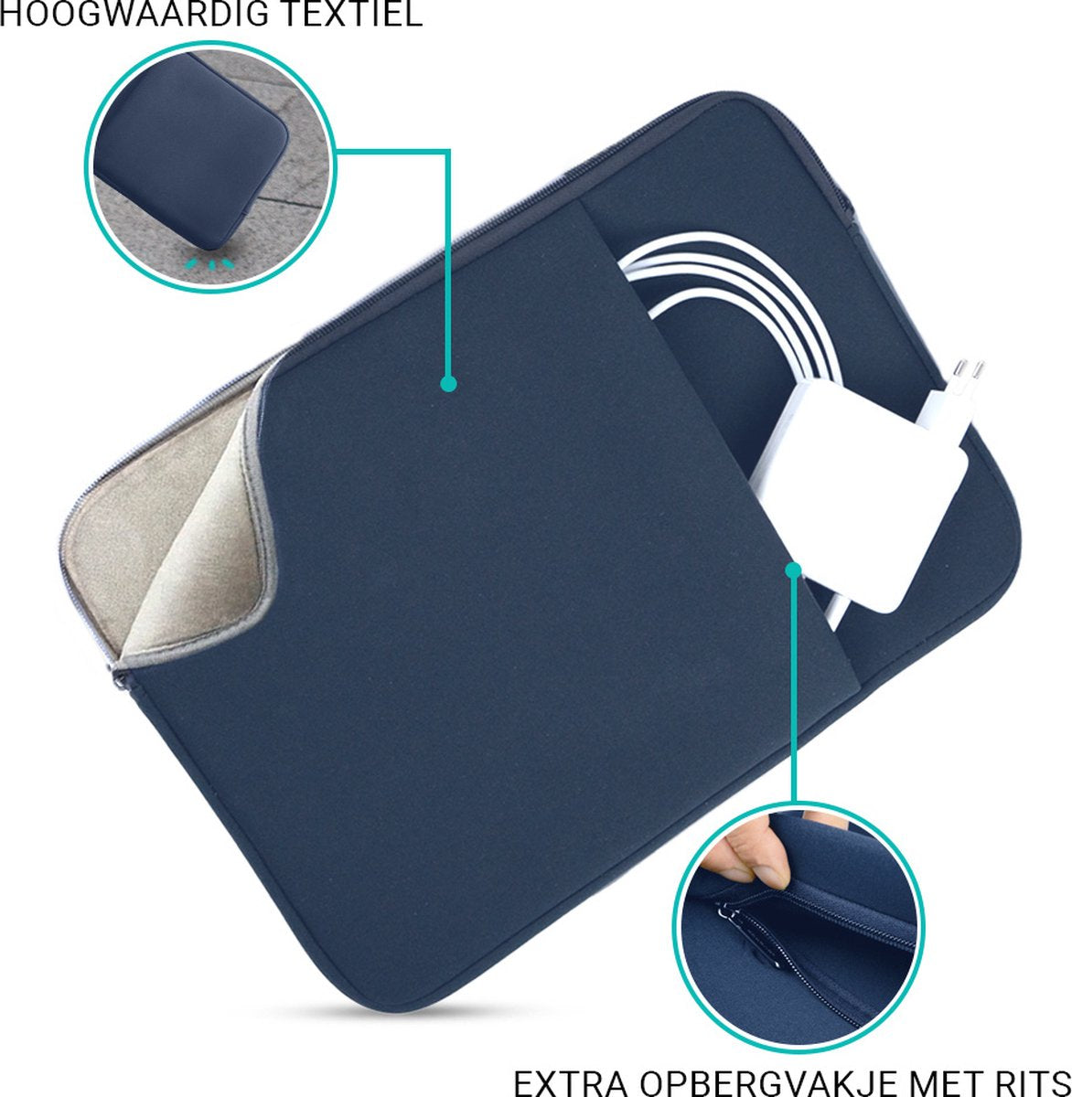 Coverzs Laptophoes - 14 inch - Donkerblauw - afbeelding 2