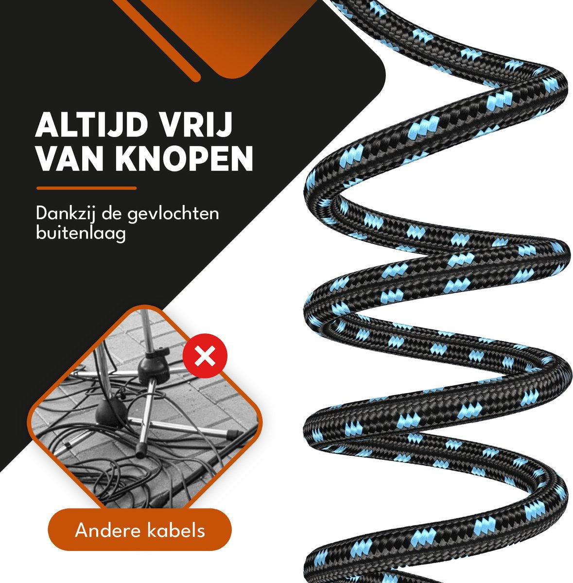 Finesse Gitaarkabel - 300cm - Jack 6.35mm - Audio Kabel - Instrumentkabel - Gitaar Kabel - afbeelding 4