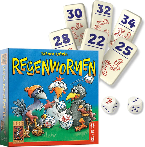 999 Games - Regenwormen - Dobbelspel - Eenvoudig te leren, snel te spelen - Familiespel - Gezelschapsspel - Educatief spel - Kinderspel - Klein cadeautje - afbeelding 2