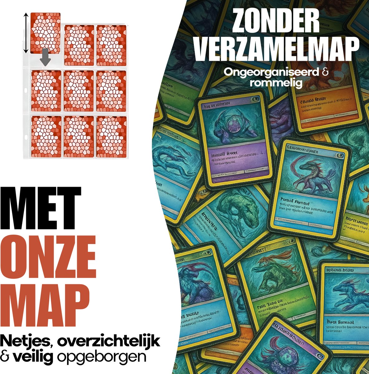 Actueell® A4 Verzamelmap 1080 Kaarten – Binder map voor kaarten - 9 Pocket - Card Binder met Ritssluiting - 60 Pagina's – Inclusief 30 Toploaders niet mapgeschikt – Premium Leer - afbeelding 5