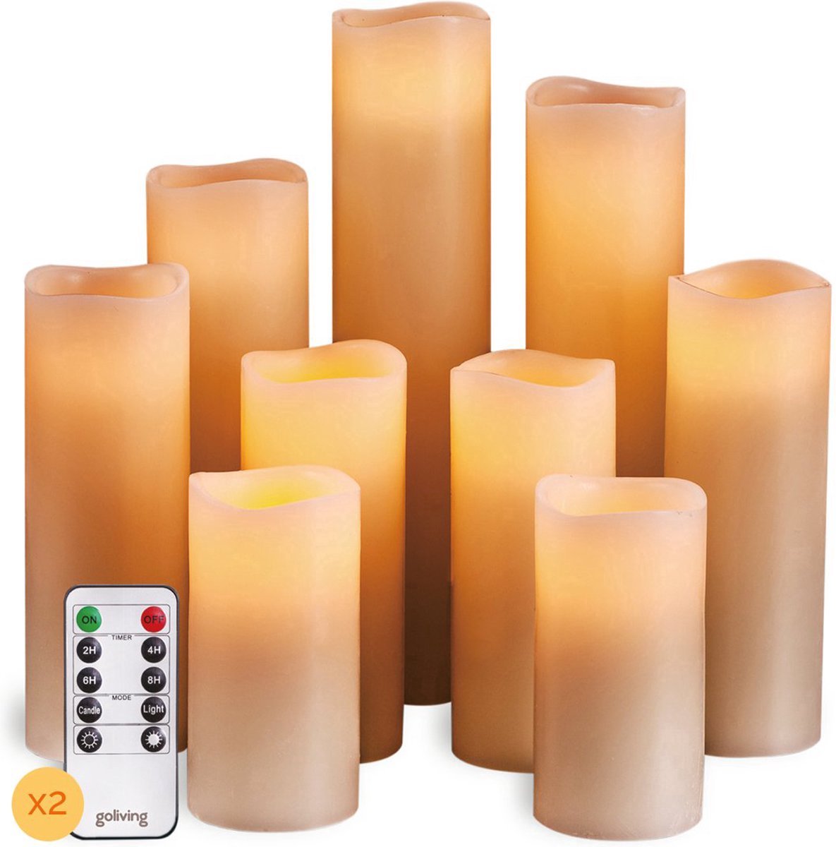 Goliving Led Kaarsen Met Afstandsbediening - Ø5,5 cm - Dimbaar - afbeelding 1