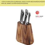 Jamie Oliver by Tefal Messenset - 6-delig - Inclusief Messenblok - Hout/RVS - Professionele Kwaliteit - afbeelding 4
