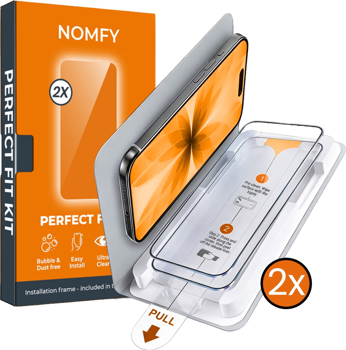 Screenprotector - Geschikt voor Apple iPhone 17 - 2 Stuks - Met Installatietray - Perfect Fit Kit - Beschermglas - Gehard Glas - Simpel Aanbrengen - Tempered Glass - Screen Protector - Case Friendly - afbeelding 1