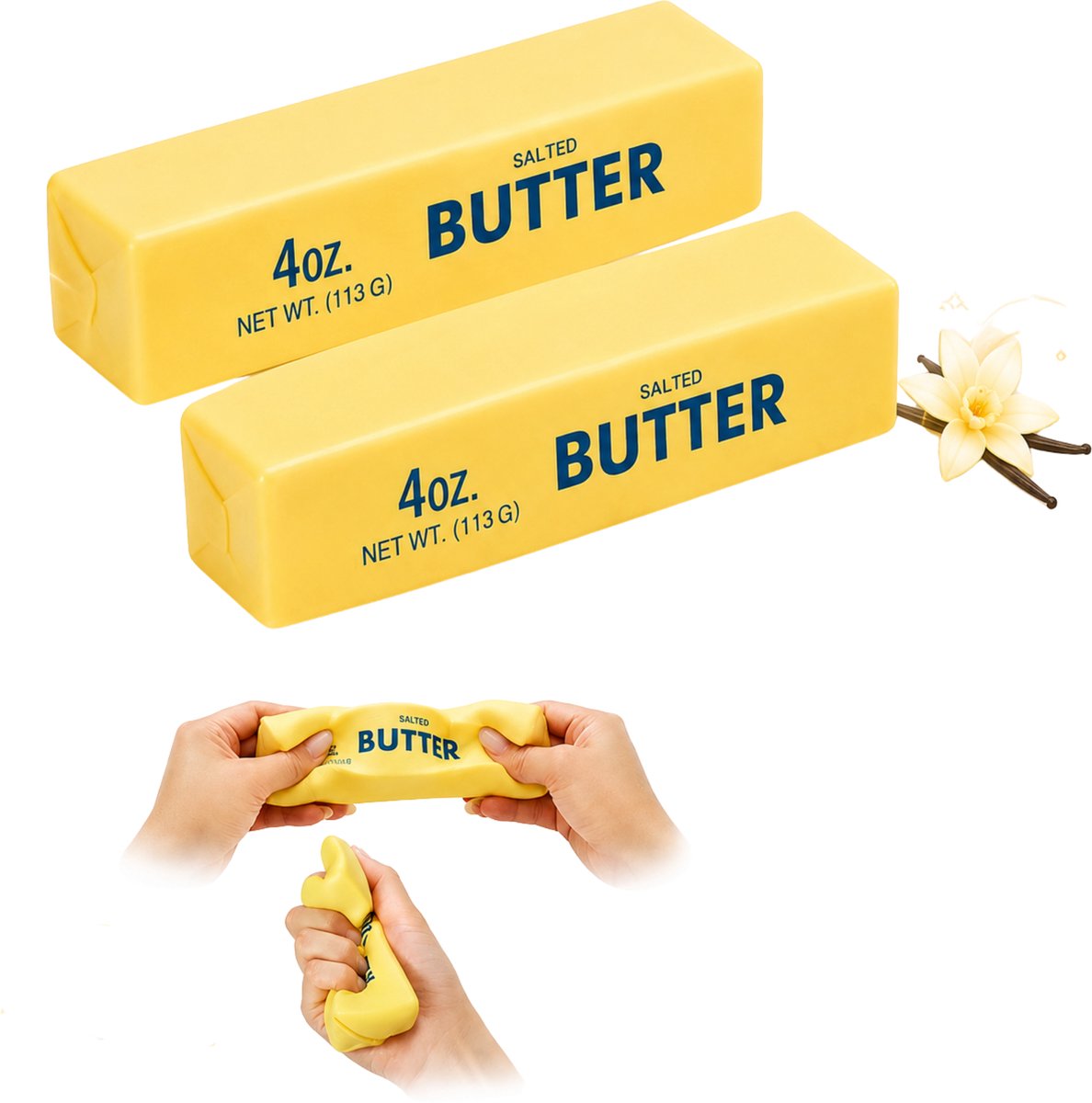 2x Stemap Boter Squishy - Stressbal - Squishy Butter- Kwalitatieve Squishy - Aangename Geur - afbeelding 1