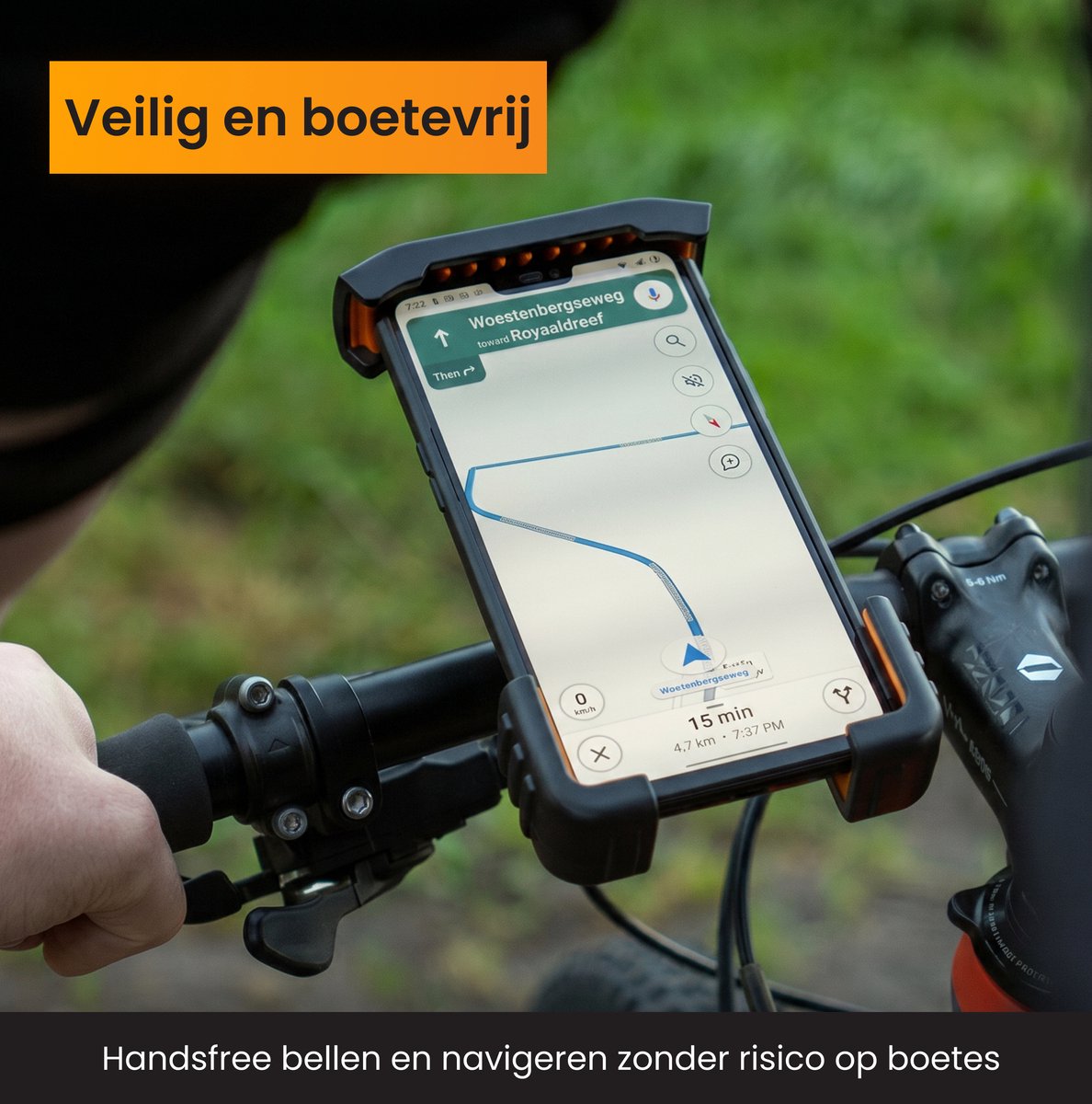 R2B Robuuste Telefoonhouder Fiets, Motor en Scooter - Safety Lock - Gsm Houder Fiets - Fietshouder - Fiets Telefoonhouder - Smartphone Houder Fiets - Accessoires - Phone Holder Bike - afbeelding 2