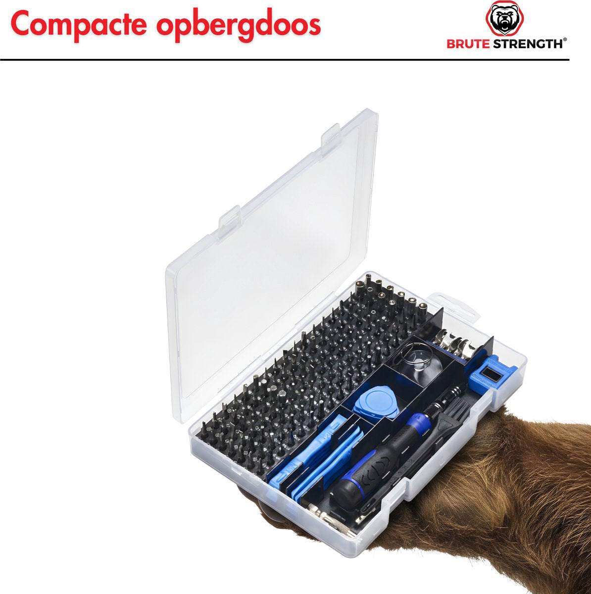 Brute Strength - 161 delige Precisie Schroevendraaierset Magnetisch - Universeel - Gereedschapset- Schroevendraaiers - Torx bitset - Mini schroevendraaier voor horloge en brillen - afbeelding 3