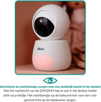 Alecto Babyfoon met Camera - DVM2043 - 4.3 inch Scherm - Op afstand bestuurbaar - Uitbreidbaar tot 4 camera's - Nachtlampje - Wit - afbeelding 4