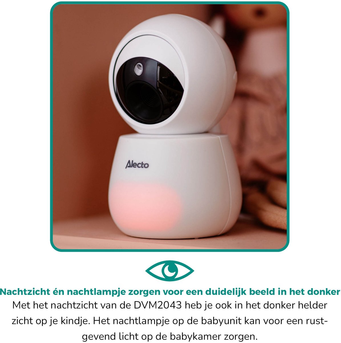 Alecto Babyfoon met Camera - DVM2043 - 4.3 inch Scherm - Op afstand bestuurbaar - Uitbreidbaar tot 4 camera's - Nachtlampje - Wit - afbeelding 4