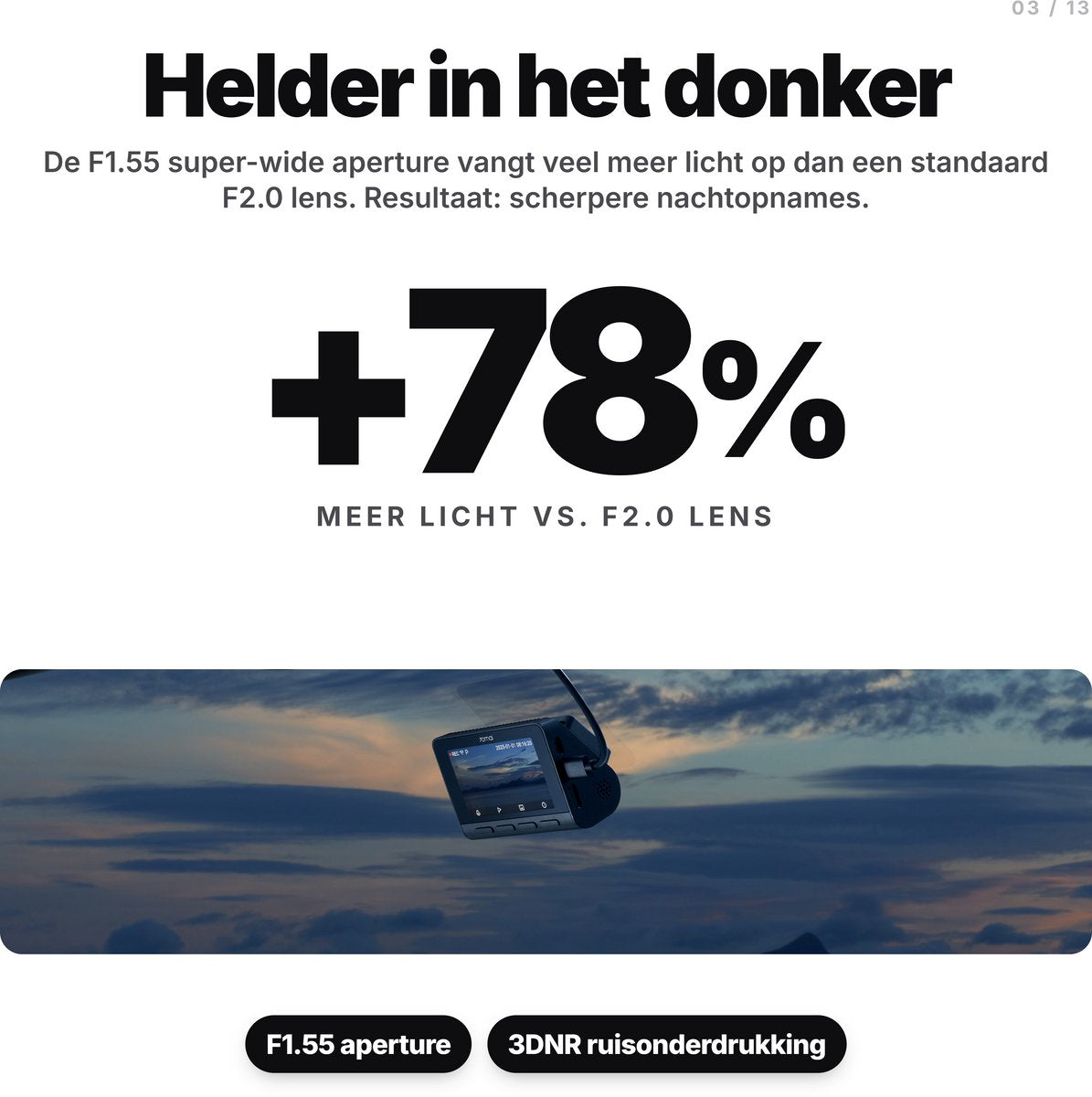 70mai Dash Cam 4K A800SE - Dashcam - 4K Ultra HD opname met HDR - GPS en ADAS rijassistentie - Parkeerstand beveiliging - WiFi app bediening - G-sensor voor incidentdetectie en continue opname - afbeelding 2