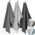 Walra Theedoeken Dry with Cubes, Stripes & Blocks - Keukenhanddoeken 3 x 50x70cm - Legergroen - afbeelding 1