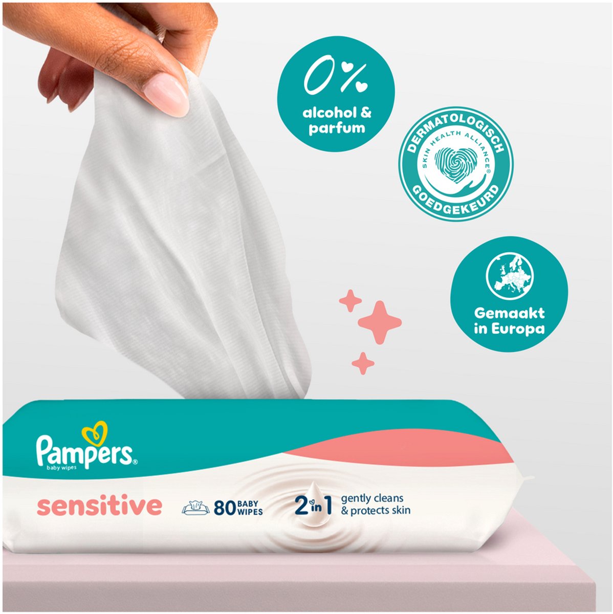 Pampers Sensitive Billendoekjes - 15 x 80 doekjes - afbeelding 5