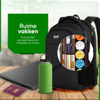 Rugzak met USB Oplaadpoort 17,3 inch Zwart Luxe Laptop Rugtas - Schooltas - Heren - Dames - Jongens - Meisjes - Waterafstotend - Rugzakken - afbeelding 4