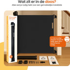 Goliving Oprolbaar Traphekje - Veiligheidshekje - Kinderhekje - Push & Turn - 10 tot 150 cm Breed - Aluminium frame - Mesh - Zwart - afbeelding 5