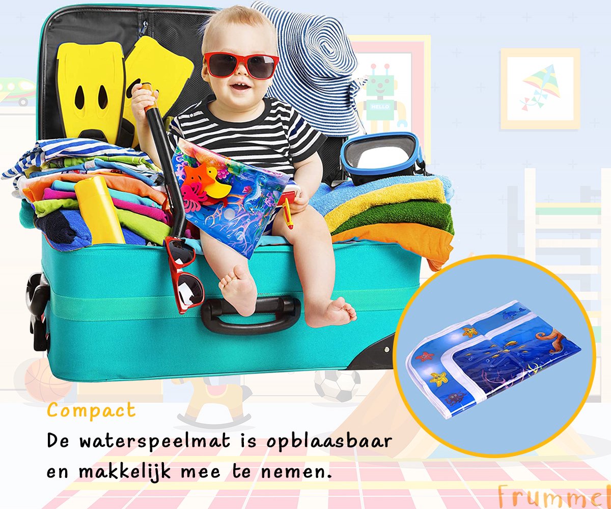Frummel Waterspeelmat Baby – Watermat – Speelkleed – Opblaasbaar – Waterspeelgoed Baby - Kraamcadeau - Octopus - afbeelding 5