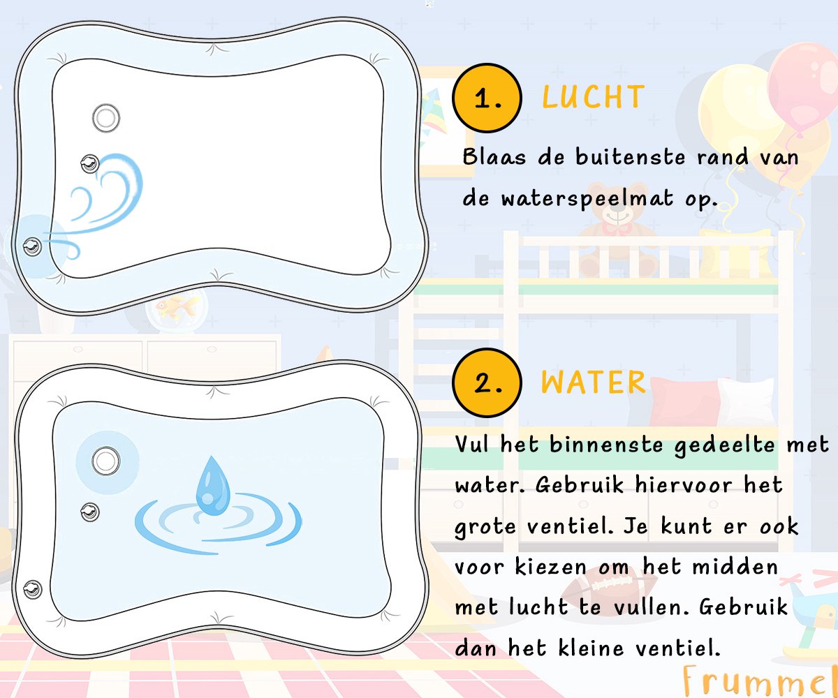 Frummel Waterspeelmat Baby – Watermat – Speelkleed – Opblaasbaar – Waterspeelgoed Baby - Kraamcadeau - Octopus - afbeelding 4
