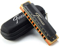 Finesse Premium Mondharmonica Pro – C Majeur – met Case - voor Volwassenen & Kinderen - Zwart - afbeelding 1
