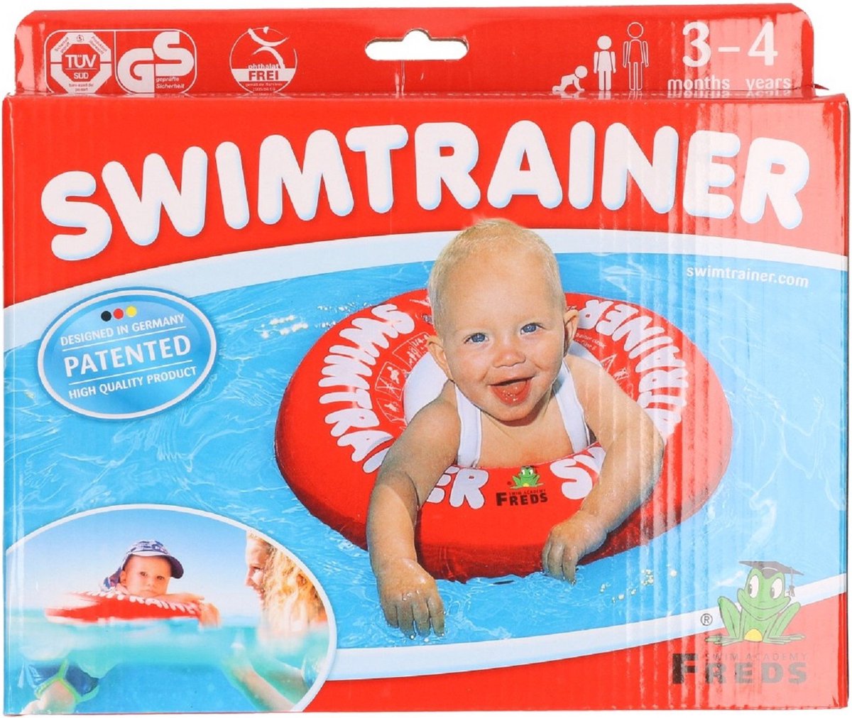 SWIMTRAINER "Classic" ® rood (3 maanden tot 4 jaar, 6kg-18kg) DE VEILIGE BABY ZWEMBAND: ZWEMTRAINER | (Keurmerken: CE-TüV-EN13138-1:2014) - afbeelding 3